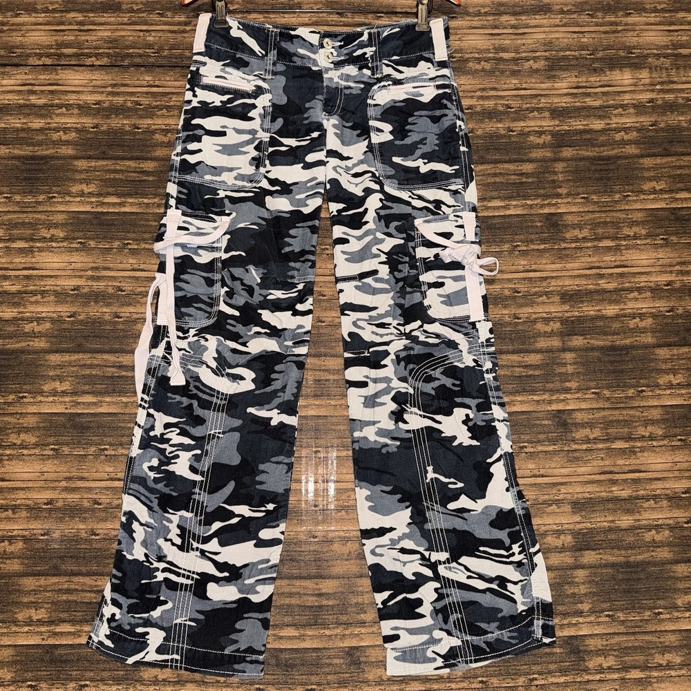 Vintage Bongo Let Me b. Corduroy Cargo Pants Black White Size 30x30